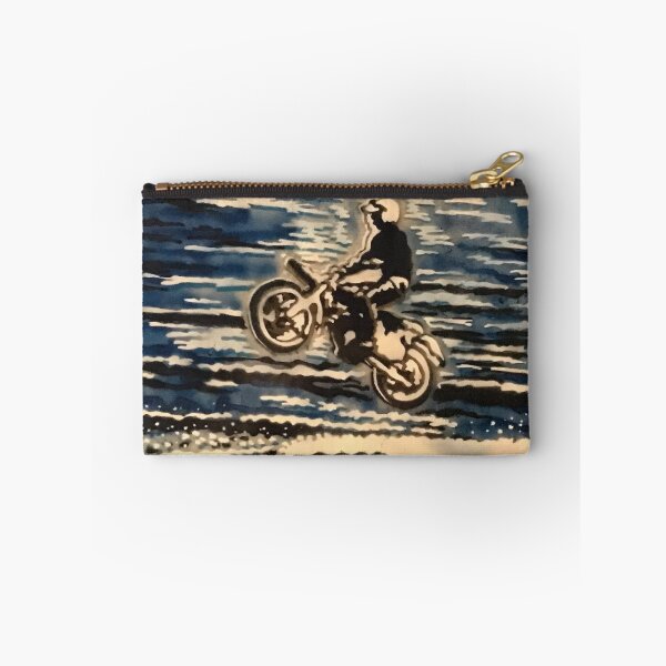 Item preview, A motorcyclist jumps with sea as background designed and sold by marysfarbklecks.