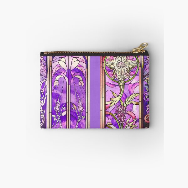 Item preview, Vibrant Purple Floral Stained Glass Panels designed and sold by LanaGustavsson.