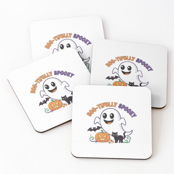 Item preview, Boo-tifully Spooky Ghost Halloween T-Shirt | Cute Ghost, Pumpkin & Black Cat Design designed and sold by Sushikidsntod.