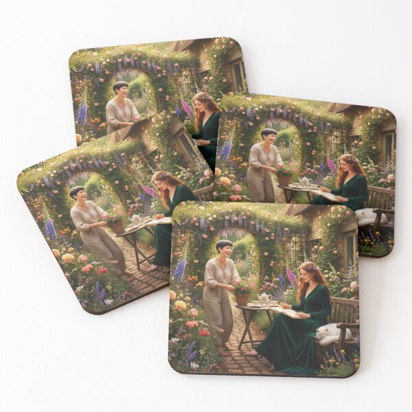 Item preview, Country Cottage Garden Lesbian Couple Jigsaw designed and sold by Sapphic-Charm.