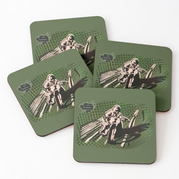 Item preview, Portrait of a vintage motorcycle racer designed and sold by marysfarbklecks.