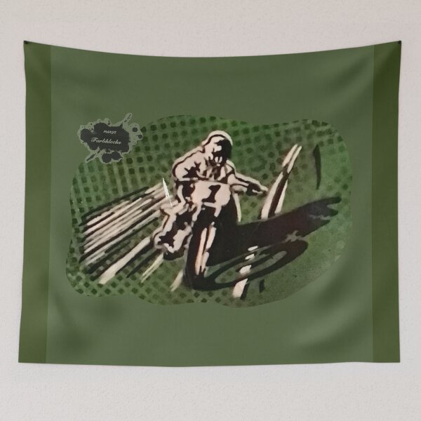 Item preview, Portrait of a vintage motorcycle racer designed and sold by marysfarbklecks.