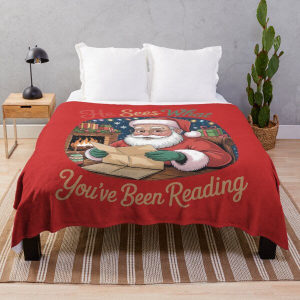 Item preview, He Sees What You’ve Been Reading Funny Christmas Gift Idea for Book Lovers, Readers, Librarians and Teachers designed and sold by SkymarArt.