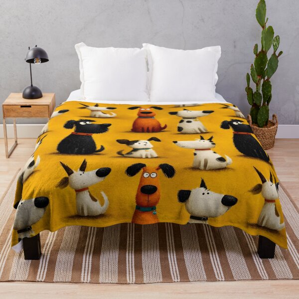 Item preview, Funny Dogs Cartoon Animals Vintage Pattern designed and sold by SecretDicer.