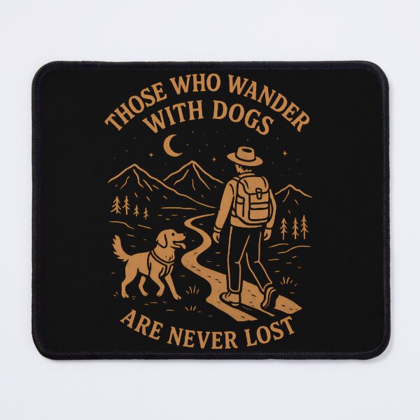 Item preview, Those Who Wander With Dogs Are Never Lost – Retro Hiking and Dog Lover designed and sold by Imaginationbeyond.