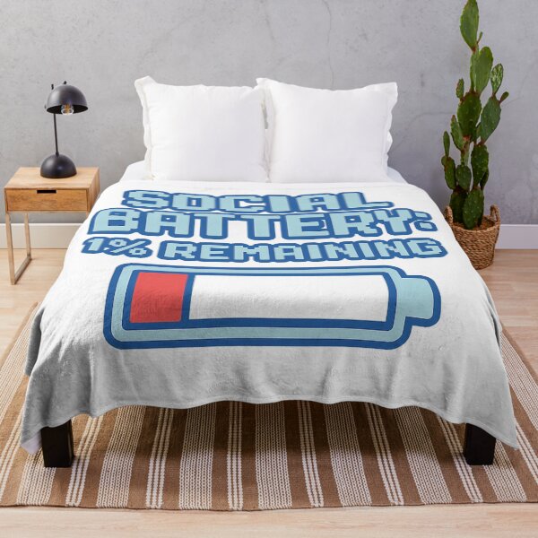 Item preview, Social Battery 1% Remaining – Funny Introvert Design for T-Shirts, Mugs & Stickers designed and sold by EugenioPrints.
