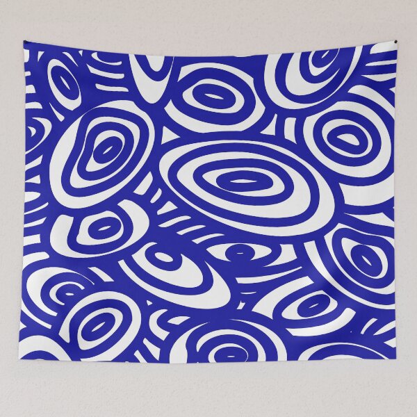 Item preview, Blue organic patterns designed and sold by Mouyouu.