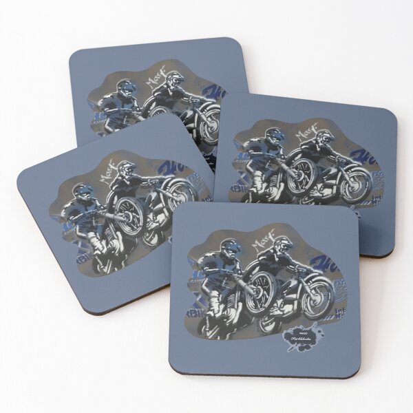 Item preview, Two motocross riders jump in the air designed and sold by marysfarbklecks.