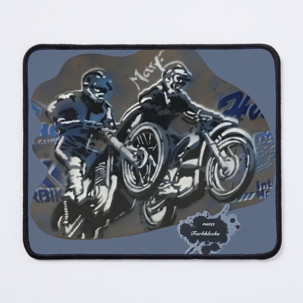 Item preview, Two motocross riders jump in the air designed and sold by marysfarbklecks.