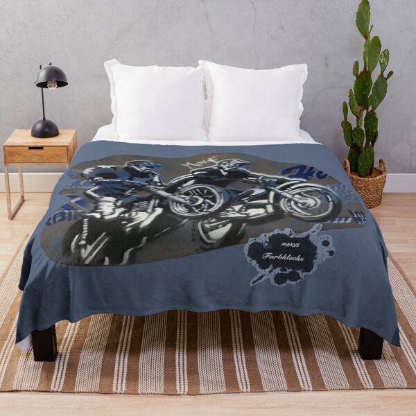 Item preview, Two motocross riders jump in the air designed and sold by marysfarbklecks.