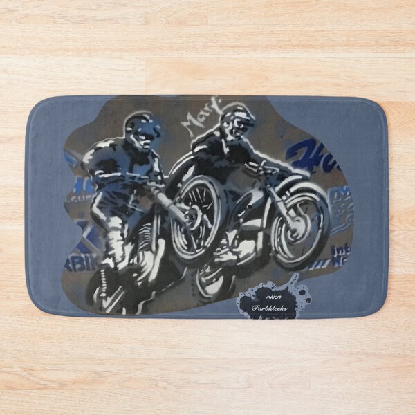 Item preview, Two motocross riders jump in the air designed and sold by marysfarbklecks.