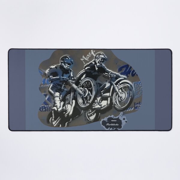 Item preview, Two motocross riders jump in the air designed and sold by marysfarbklecks.