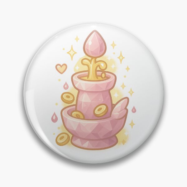 Item preview, Crystal Coin Fountain Sticker | Rose Quartz Wealth Charm | Kawaii Abundance Fountain designed and sold by HerDreamCodes.