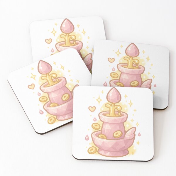 Item preview, Crystal Coin Fountain Sticker | Rose Quartz Wealth Charm | Kawaii Abundance Fountain designed and sold by HerDreamCodes.