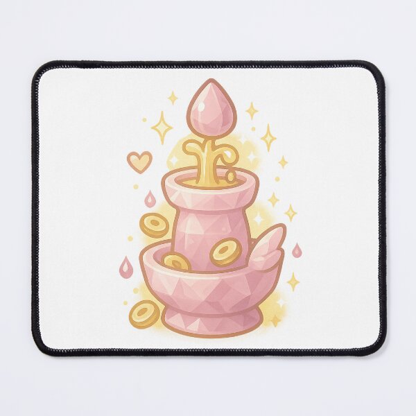 Item preview, Crystal Coin Fountain Sticker | Rose Quartz Wealth Charm | Kawaii Abundance Fountain designed and sold by HerDreamCodes.