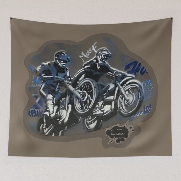 Item preview, Two jumping motocross riders designed and sold by marysfarbklecks.