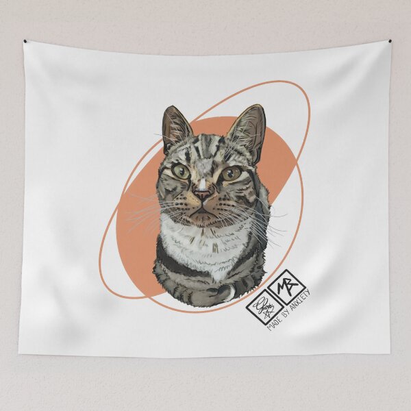 Item preview, Llew the Loving Tabby – Rescue Cat Art designed and sold by Made-by-Anxiety.
