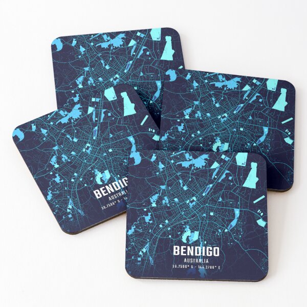 Item preview, Bendigo Midnight City Map designed and sold by HomeLivingCo.