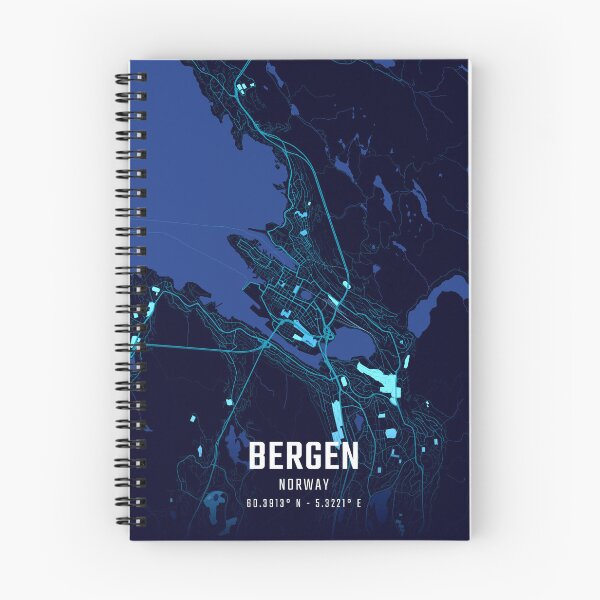Item preview, Bergen Midnight City Map designed and sold by HomeLivingCo.