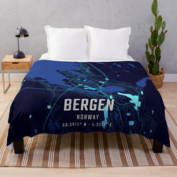 Item preview, Bergen Midnight City Map designed and sold by HomeLivingCo.