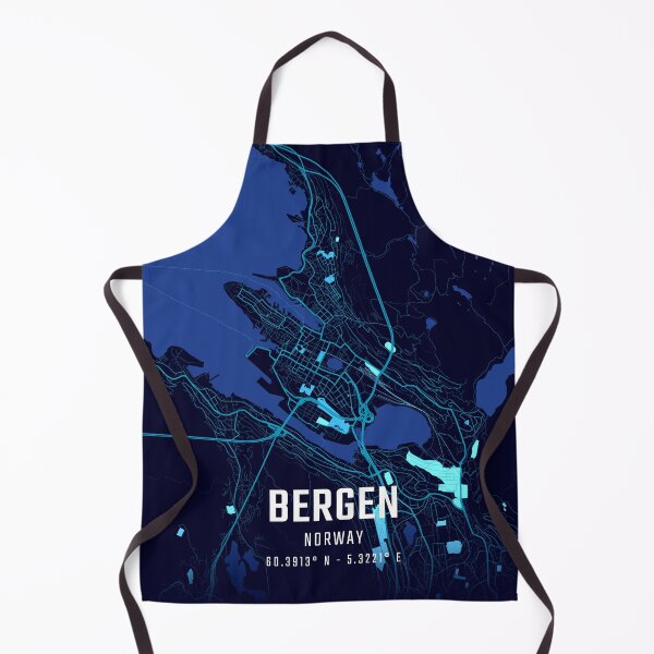 Item preview, Bergen Midnight City Map designed and sold by HomeLivingCo.