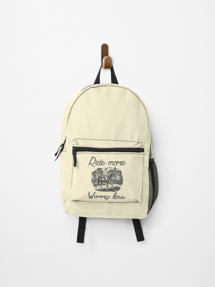 Thumbnail 1 of 3, Backpack, Funny, Ride More Worry Less Horse Riding designed and sold by Colorfulman.