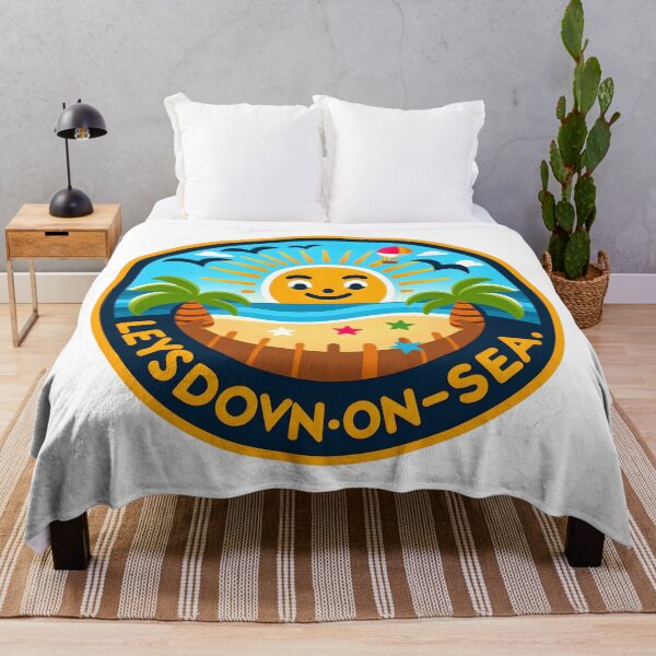 Item preview, Leysdown-on-Sea Bright and Sunny Beach Design. designed and sold by The-T-In-Retro.