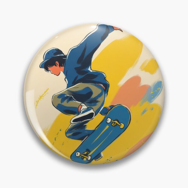 Item preview, Skateboarder performs tricks in an urban scene at sunset with tall buildings creating a dramatic backdrop designed and sold by CreativeLarysa.
