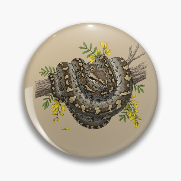 Item preview, African Rock Python with Savanna Blossoms | Wildlife Art designed and sold by BirdsnStuff.