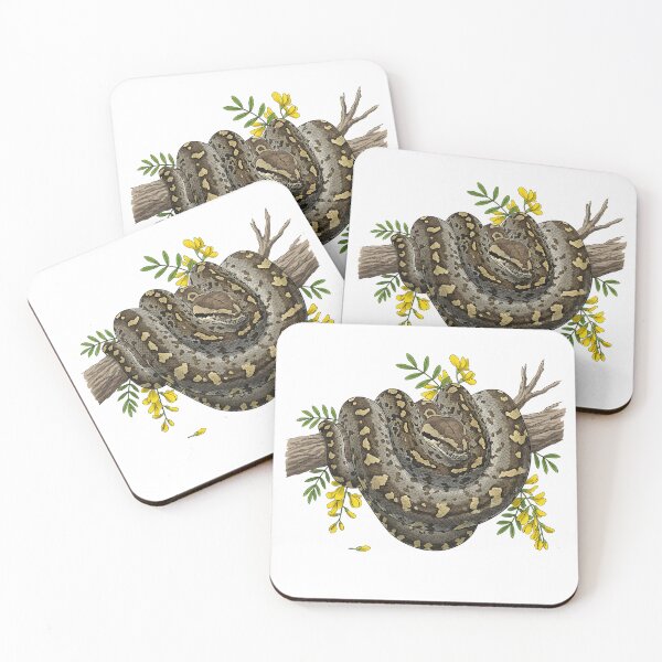 Item preview, African Rock Python with Savanna Blossoms | Wildlife Art designed and sold by BirdsnStuff.