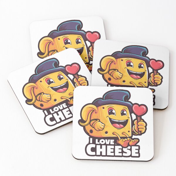 Item preview, Cheesy Love: Cute Cartoon Cheese with Heart. designed and sold by The-T-In-Retro.
