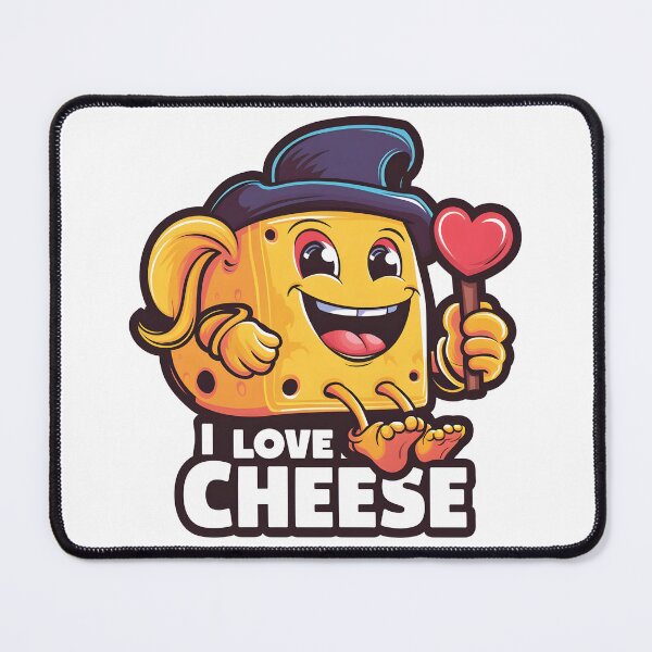 Item preview, Cheesy Love: Cute Cartoon Cheese with Heart. designed and sold by The-T-In-Retro.