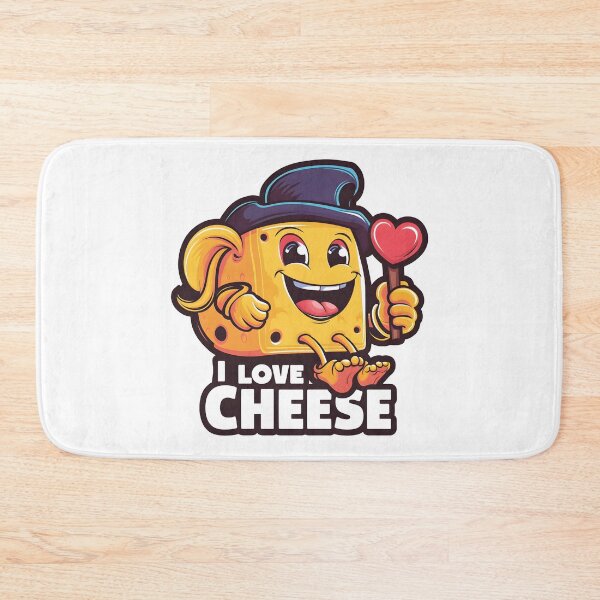 Item preview, Cheesy Love: Cute Cartoon Cheese with Heart. designed and sold by The-T-In-Retro.