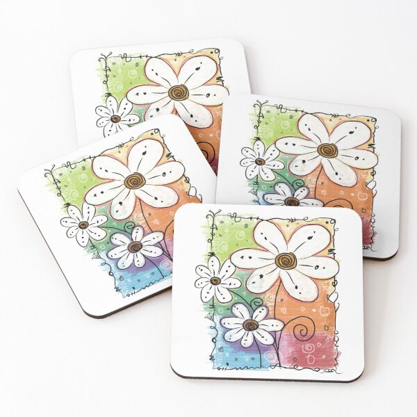 Item preview, Rainbow Garden Daisies Doodle designed and sold by satosakaa.