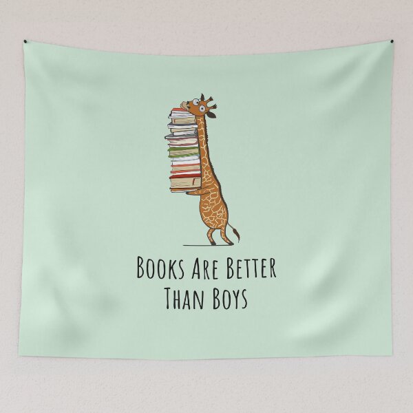 Item preview, Funny Giraffe Holding a Stack of Books - Books Are Better Than Boys - Book Lover Gift, Phones Cases And Other Gift designed and sold by MemWear.