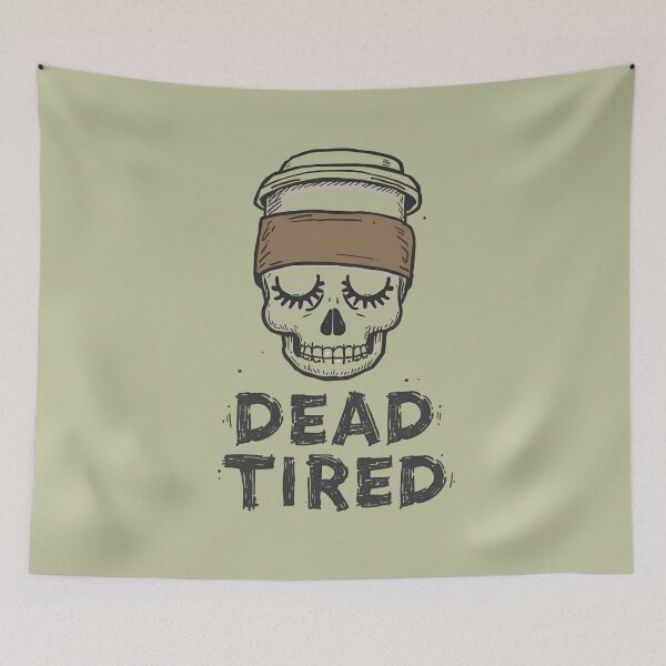 Item preview, Sleepy Skull Coffee Addiction Art designed and sold by ChicTrendz.