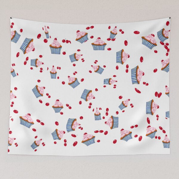 Item preview, Delightful Cupcake and Cherry Pattern designed and sold by Nature Nblossom.