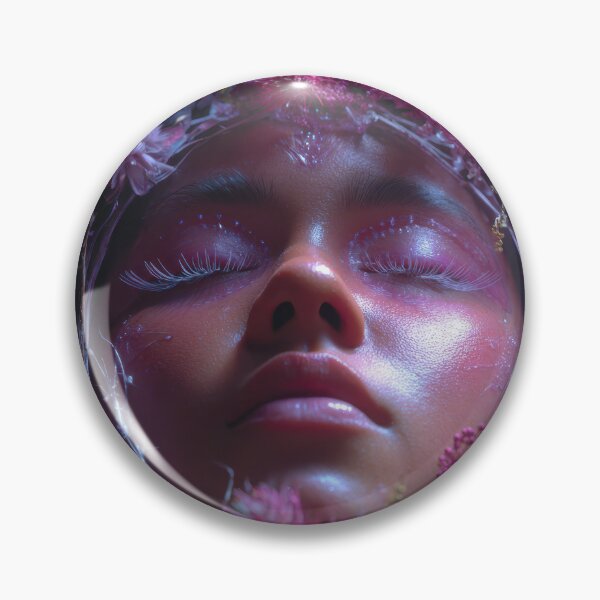 Item preview, Young woman surrounded by vibrant pink flowers with delicate features resting peacefully designed and sold by CreativeLarysa.