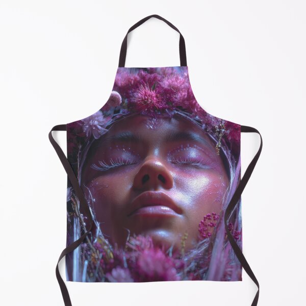 Item preview, Young woman surrounded by vibrant pink flowers with delicate features resting peacefully designed and sold by CreativeLarysa.