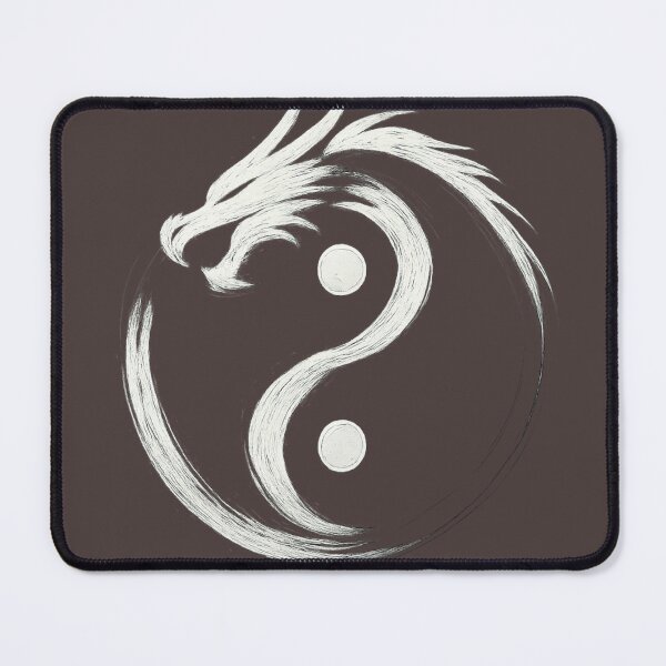 Artikelvorschau, Yin-Yang im Tintenstil mit integriertem Drachen. entworfen und verkauft von © Zenscape Studio 2025.