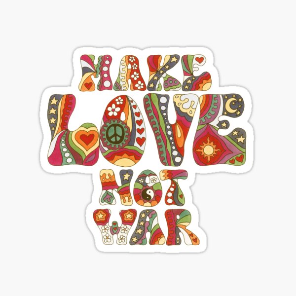 Vintage Love Not War Sticker