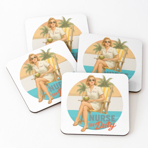 Item preview, Nurse Off Duty Retro Pinup Beach Day designed and sold by NatureStyle555.