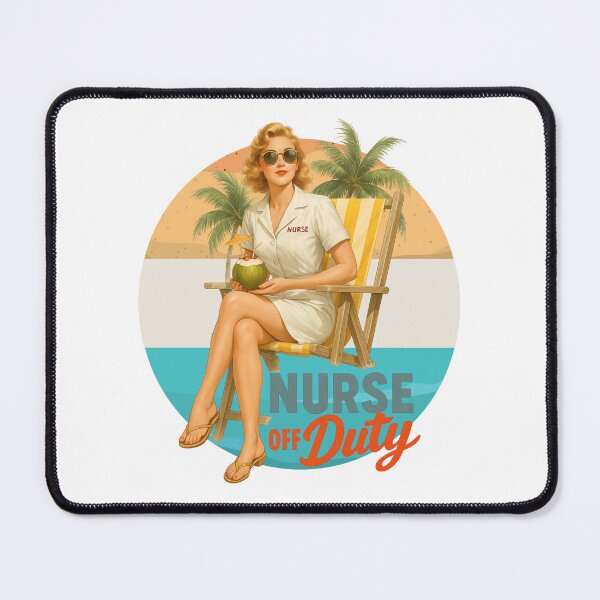 Item preview, Nurse Off Duty Retro Pinup Beach Day designed and sold by NatureStyle555.