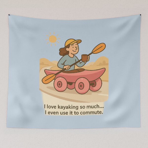 Item preview, Kayak Commute – Outdoor Humor Sticker (Her Edition) designed and sold by BROHLine Studio.