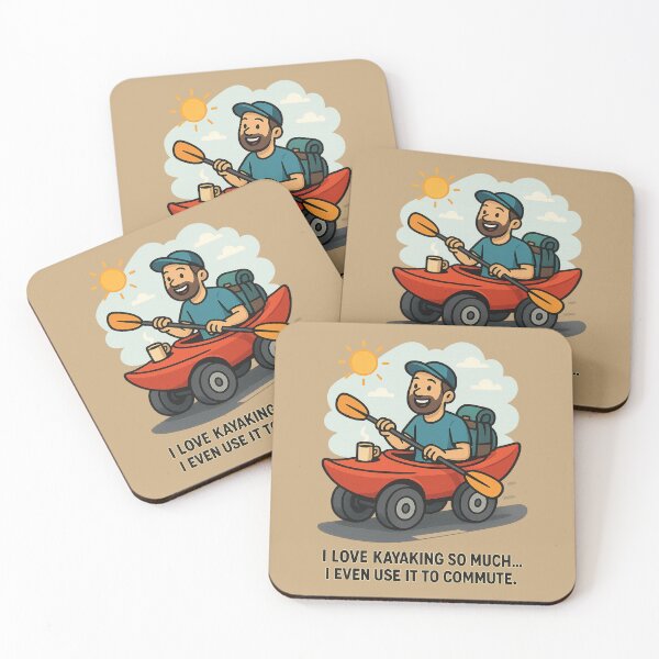 Item preview, Kayak Commute – Outdoor Humor Sticker designed and sold by BROHLine Studio.