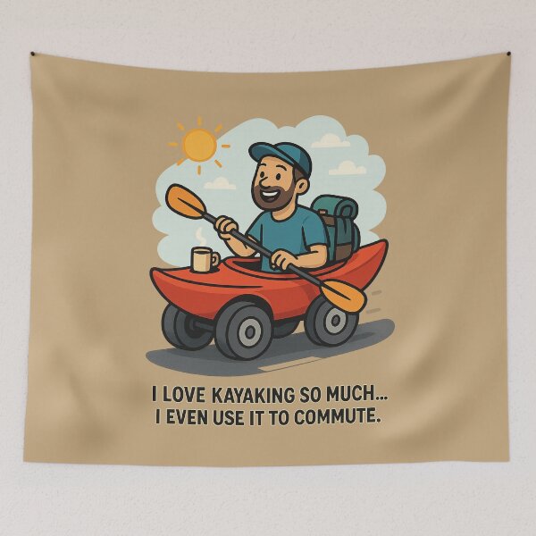 Item preview, Kayak Commute – Outdoor Humor Sticker designed and sold by BROHLine Studio.