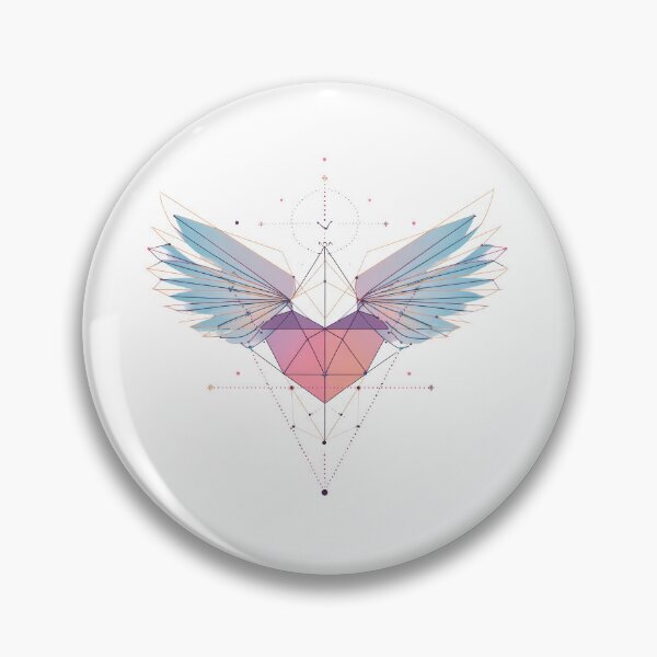 Item preview, Geometric Winged Heart with Abstract Symmetrical Design designed and sold by CreativeLarysa.