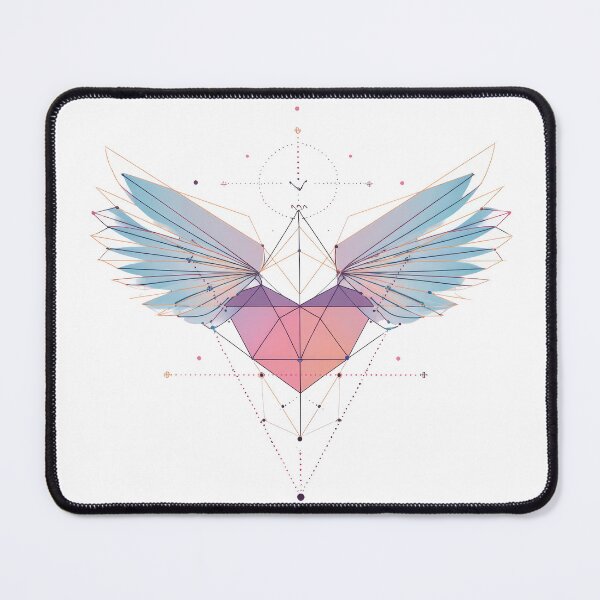 Item preview, Geometric Winged Heart with Abstract Symmetrical Design designed and sold by CreativeLarysa.