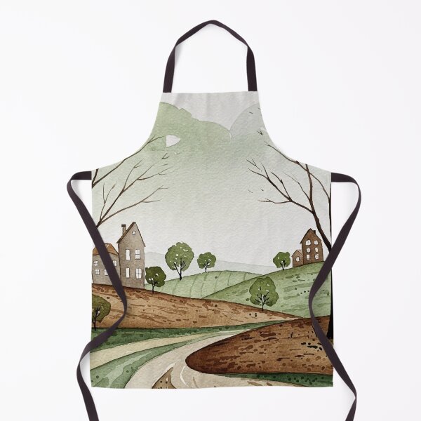 Item preview, landscape of hills with small houses designed and sold by Design4uStudio.