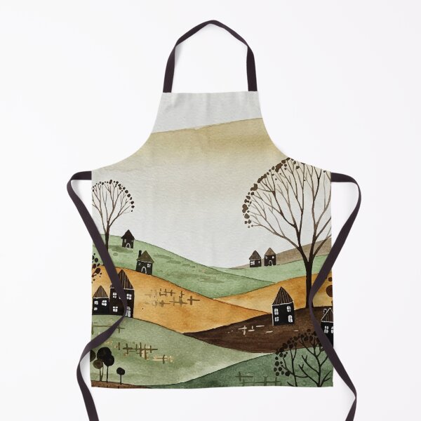 Item preview, landscape of hills with small houses designed and sold by Design4uStudio.